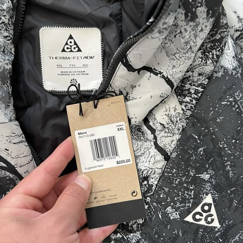 Nike ACG Rope de Dope Therma-Fit Jacket Men 2XL Black/White FN7113-060 NWT
